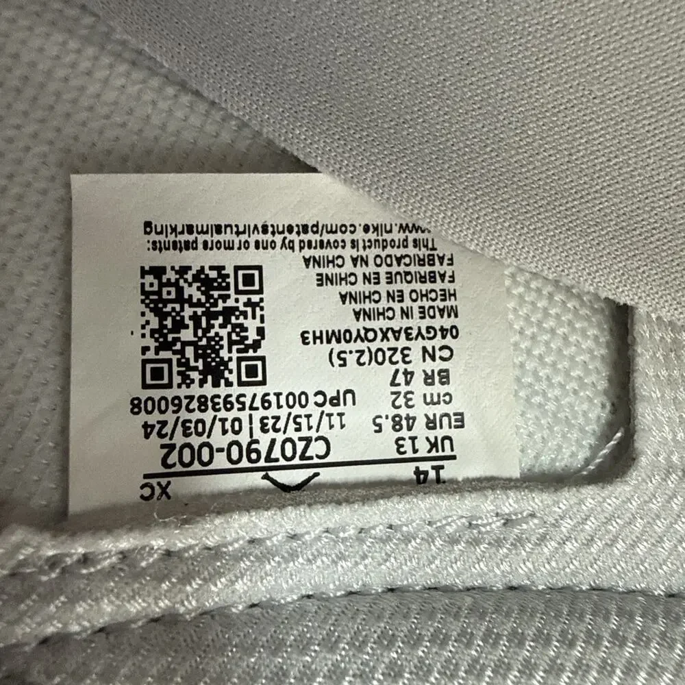 Size 14 Air Jordan 1 Low OG Metallic Silver Grey CZ0790-002 2024
